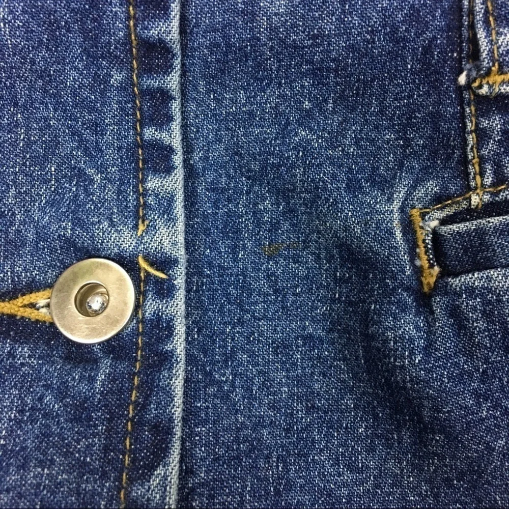 VINTAGE Jean Skirt 90s Y2K Denim Button Front Retro Modest Minimalist Size 9/10